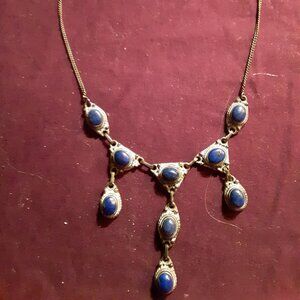 Lapis Lazuli and sterling silver necklace from Afghanistan